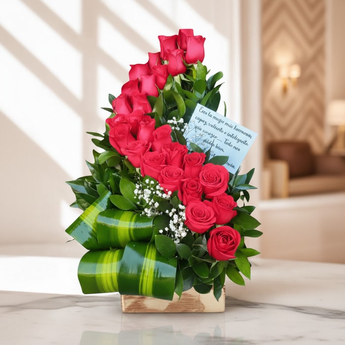 Arreglo Floral con Rosas Voluta