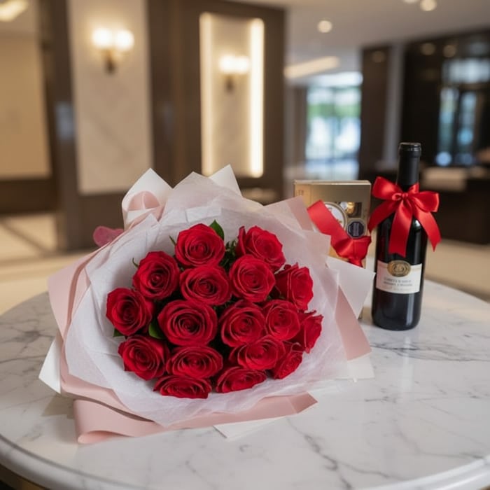 Bouquet de Rosas y Chocolates