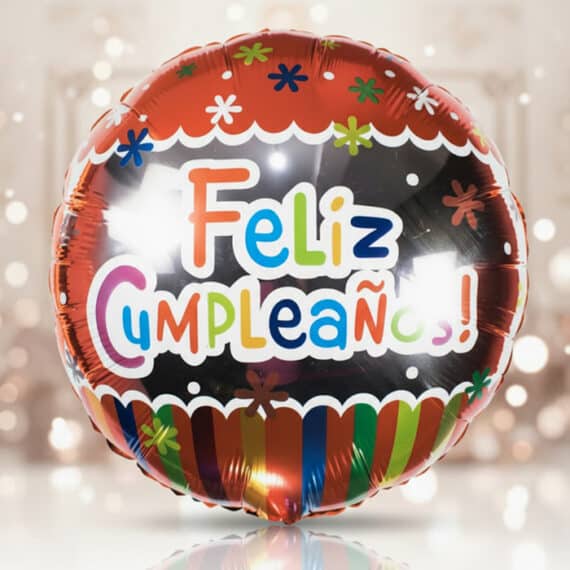 Globo Metalizado Feliz Cumpleaños: Celebración Vibrante y Elegante Globo metalizado de feliz cumpleaños con diseño colorido y festivo, ideal para decorar fiestas y eventos especiales.